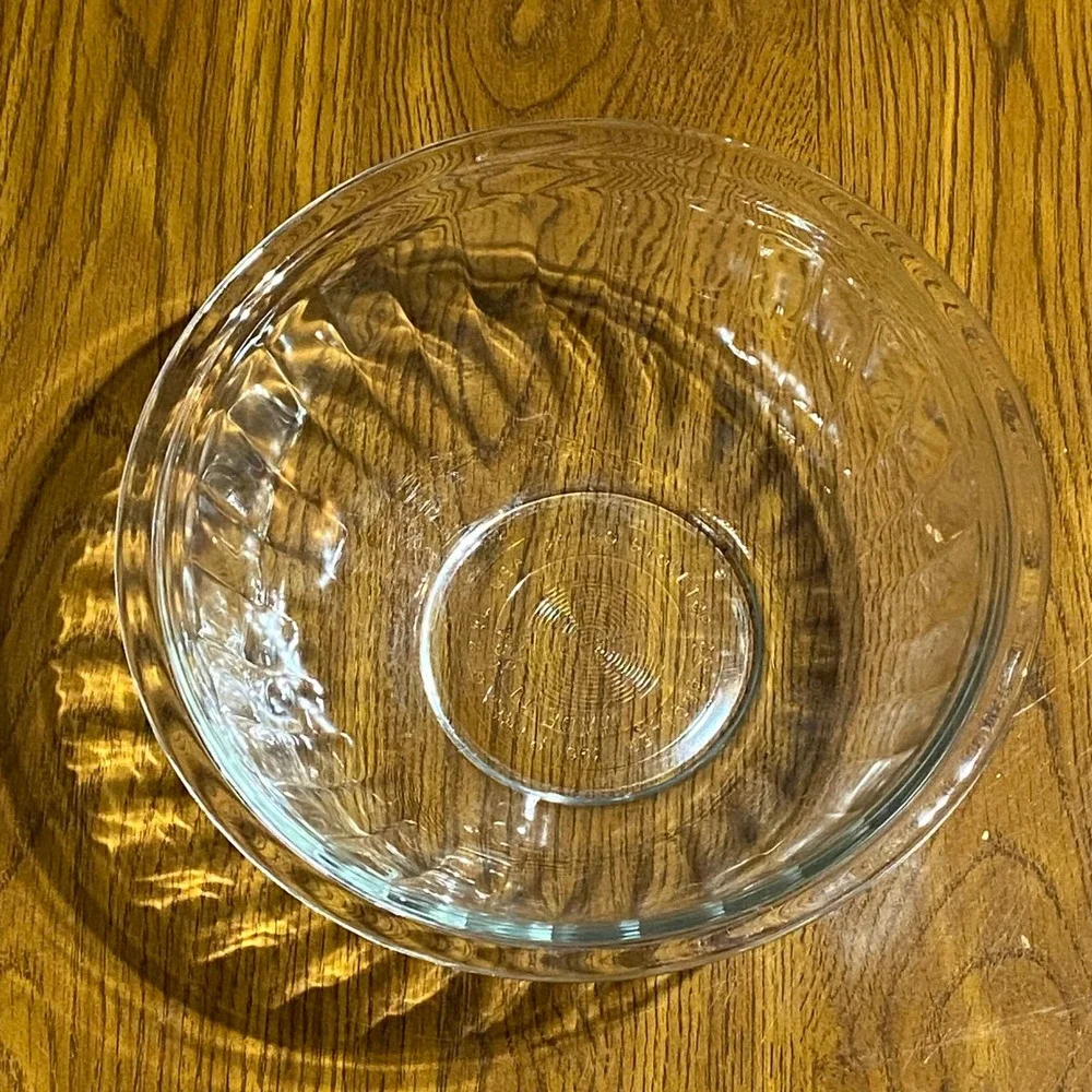 Pyrex 325 Clear‎ Glass Ribbed Mixing Bowl 2.5L Made in USA Vintage Kitchenware
